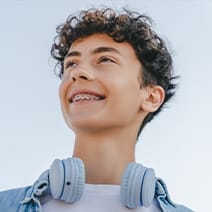 Teen smiling with braces