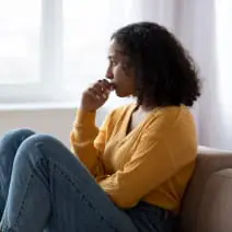 Upset teen at home