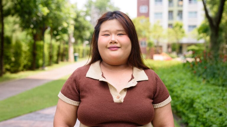 Young overweight girl