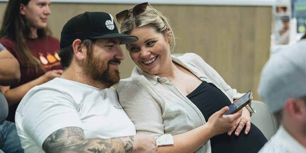 Happy couple at Baby Basics