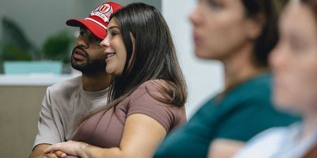 Happy couple at Baby Basics