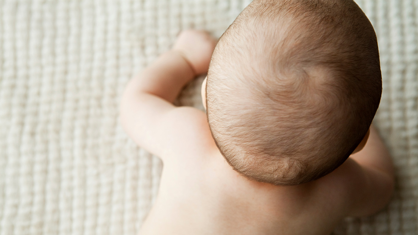Top view of a baby's head